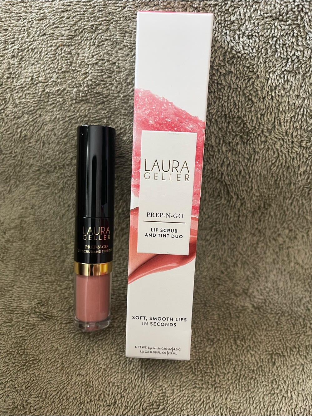 Laura Geller Prep-N-Go Lip Scrub & Tint Duo in Finish Line Pale Neutral Pink